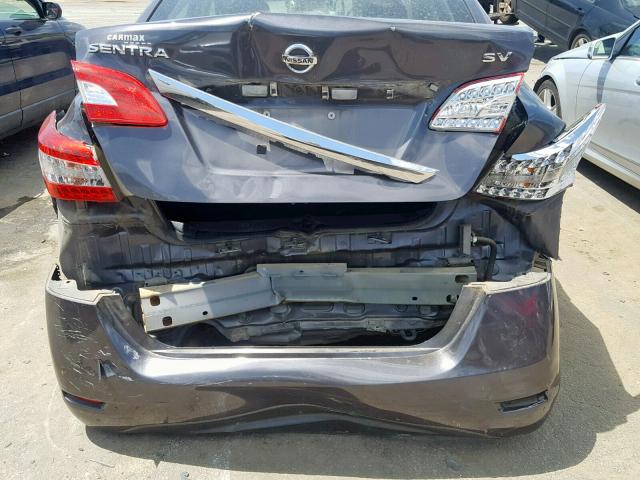 3N1AB7AP6DL795246 - 2013 NISSAN SENTRA S GRAY photo 9