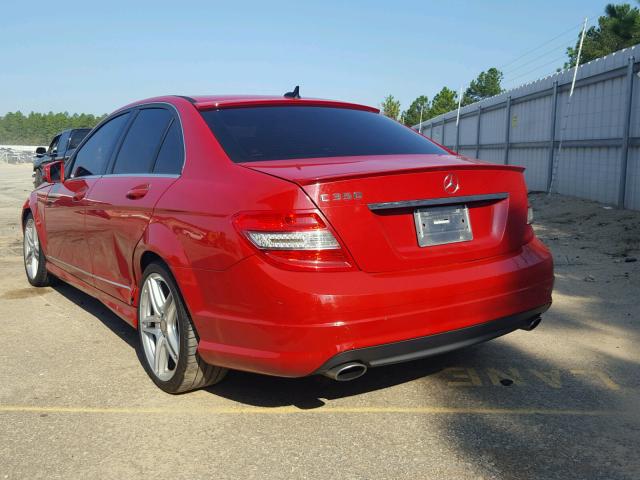 WDDGF5GBXBF609779 - 2011 MERCEDES-BENZ C 350 RED photo 3