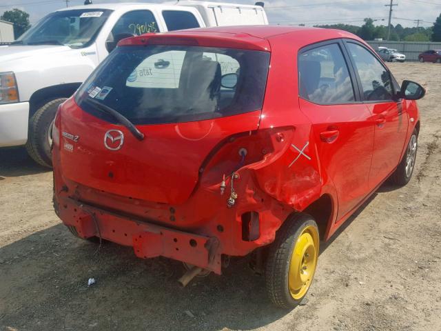 JM1DE1KY2C0138803 - 2012 MAZDA MAZDA2 RED photo 4