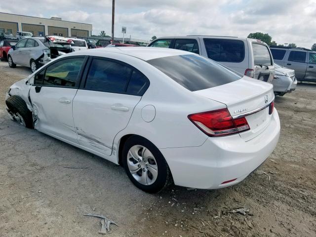 19XFB2F50EE030293 - 2014 HONDA CIVIC LX WHITE photo 3