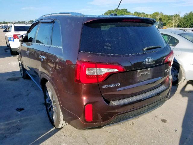 5XYKW4A74EG465635 - 2014 KIA SORENTO SX MAROON photo 3