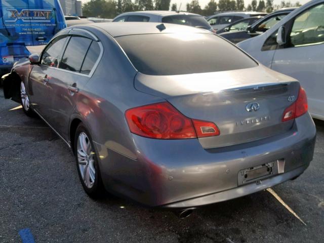 JN1CV6APXDM305889 - 2013 INFINITI G37 BASE GRAY photo 3