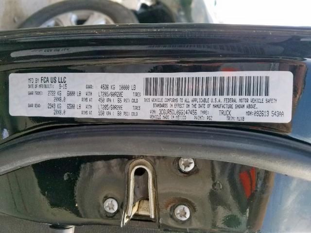 3C6UR5DL0GG147456 - 2016 RAM 2500 SLT 绿色 照片 10