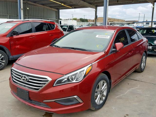 5NPE24AF7GH329396 - 2016 HYUNDAI SONATA SE RED photo 2