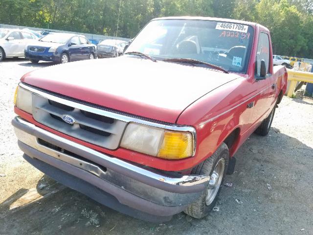 1FTCR10A0VPA22239 - 1997 FORD RANGER RED photo 2