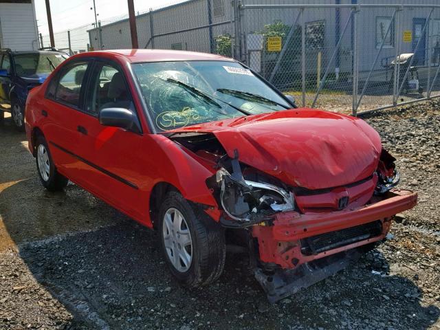 1HGES16335L008656 - 2005 HONDA CIVIC DX V RED photo 1