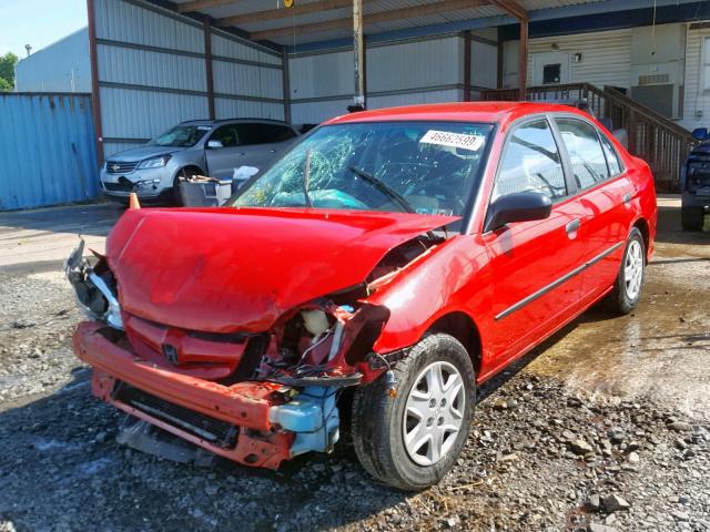 1HGES16335L008656 - 2005 HONDA CIVIC DX V RED photo 2