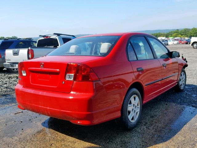 1HGES16335L008656 - 2005 HONDA CIVIC DX V RED photo 4