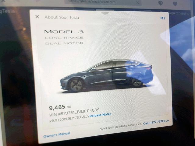 5YJ3E1EB3JF114009 - 2018 TESLA MODEL 3 CHARCOAL photo 8