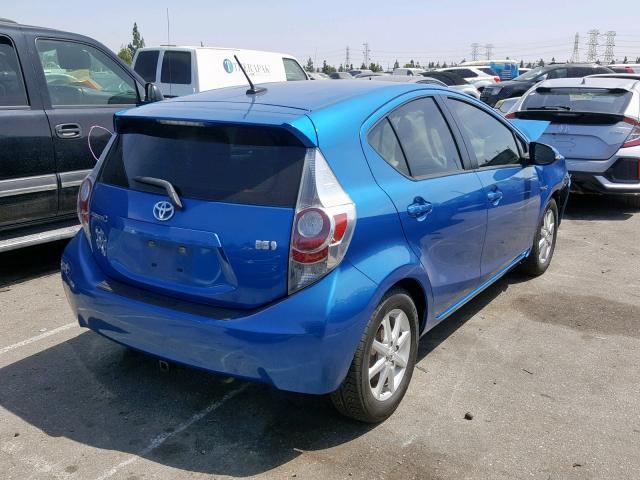 JTDKDTB32C1014048 - 2012 TOYOTA PRIUS C BLUE photo 4