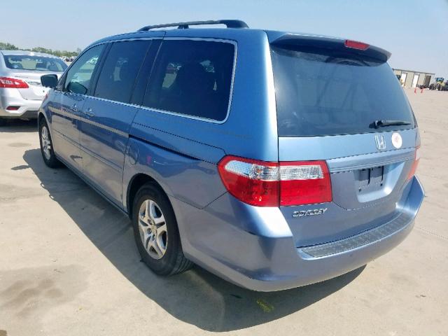 5FNRL38466B079241 - 2006 HONDA ODYSSEY EX BLUE photo 3