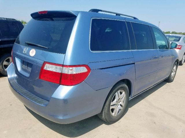 5FNRL38466B079241 - 2006 HONDA ODYSSEY EX BLUE photo 4