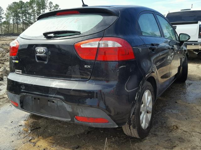 KNADN5A3XF6465266 - 2015 KIA RIO EX BLACK photo 4