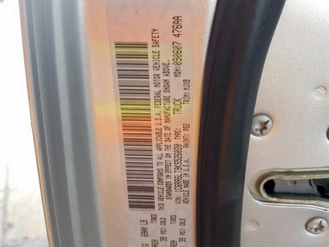 1C6RR6LT9KS526020 - 2019 RAM 1500 CLASS Plata foto 10