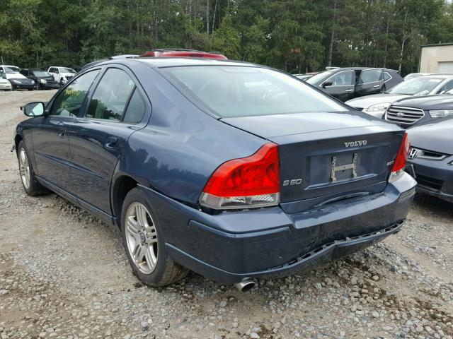 YV1RS592372618120 - 2007 VOLVO S60 2.5T BLUE photo 3