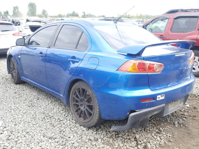 JA3AW86V58U043546 - 2008 MITSUBISHI LANCER EVO BLUE photo 3