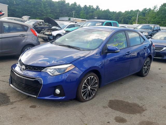 2T1BURHE2GC662597 - 2016 TOYOTA COROLLA L BLUE photo 2