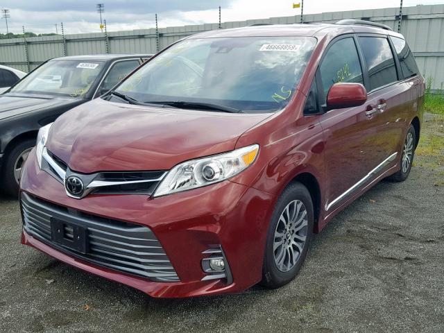 5TDYZ3DC7KS989123 - 2019 TOYOTA SIENNA LIM MAROON photo 2