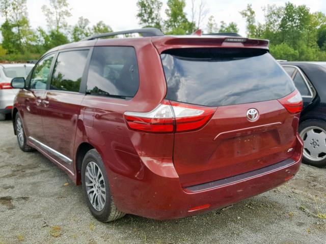 5TDYZ3DC7KS989123 - 2019 TOYOTA SIENNA LIM MAROON photo 3