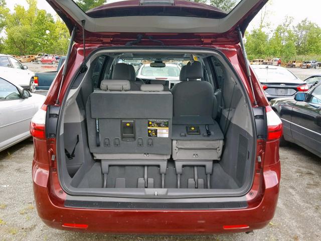 5TDYZ3DC7KS989123 - 2019 TOYOTA SIENNA LIM MAROON photo 9