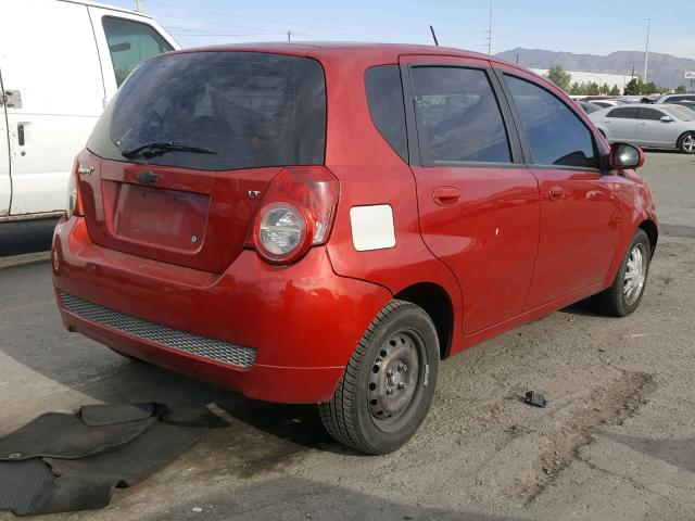 KL1TD6DE7BB138305 - 2011 CHEVROLET AVEO LS RED photo 4