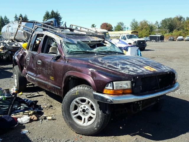 1D7HG48NX4S719603 - 2004 DODGE DAKOTA QUA MAROON photo 1