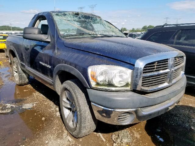 1D7HU16P67J539914 - 2007 DODGE RAM 1500 S BLUE photo 1