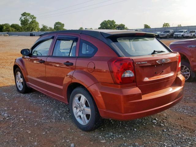 1B3HB48B27D564814 - 2007 DODGE CALIBER SX ORANGE photo 3