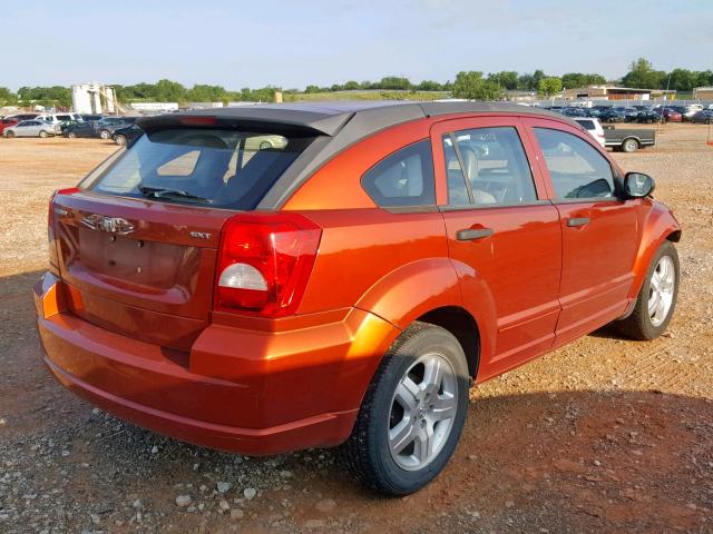 1B3HB48B27D564814 - 2007 DODGE CALIBER SX ORANGE photo 4