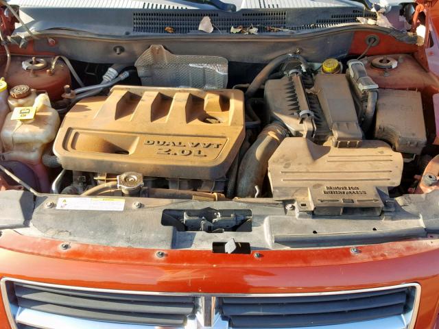 1B3HB48B27D564814 - 2007 DODGE CALIBER SX ORANGE photo 7