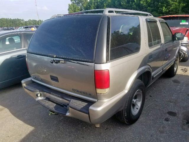 1GNCS13W412130230 - 2001 CHEVROLET BLAZER BEIGE photo 4