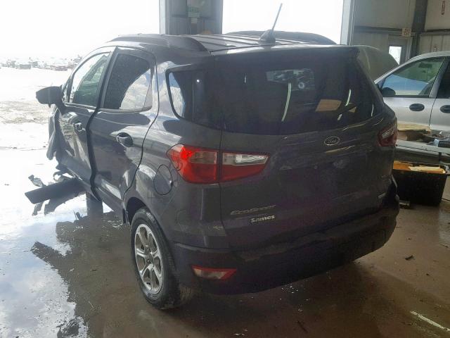 MAJ3P1TE4JC209494 - 2018 FORD ECOSPORT S GRAY photo 3