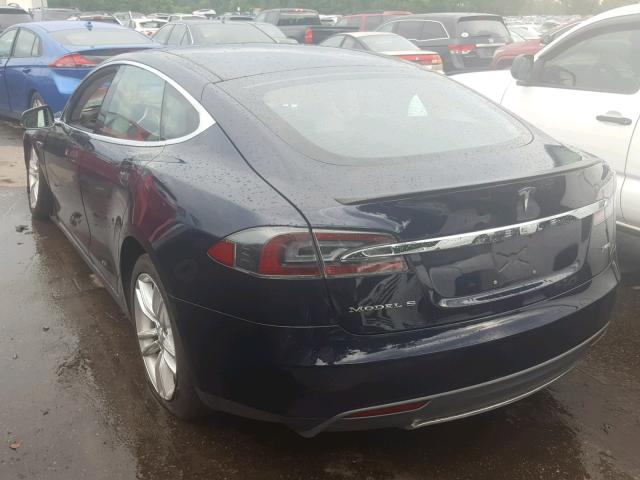 5YJSA1H1XEFP48949 - 2014 TESLA MODEL S BLUE photo 3