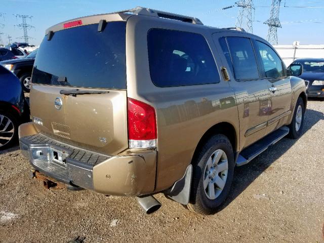 5N1AA08B14N712447 - 2004 NISSAN ARMADA SE GOLD photo 4