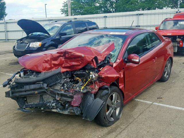 KNAFU6A21A5253413 - 2010 KIA FORTE EX RED photo 2