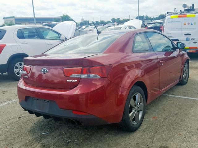 KNAFU6A21A5253413 - 2010 KIA FORTE EX RED photo 4