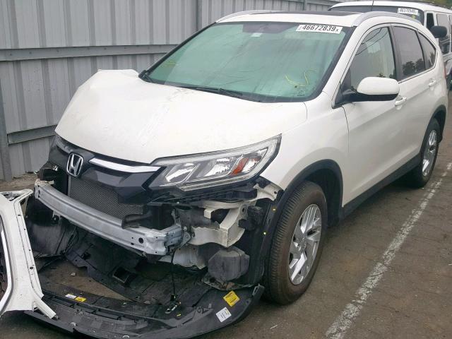 5J6RM3H76FL007955 - 2015 HONDA CR-V EXL WHITE photo 2