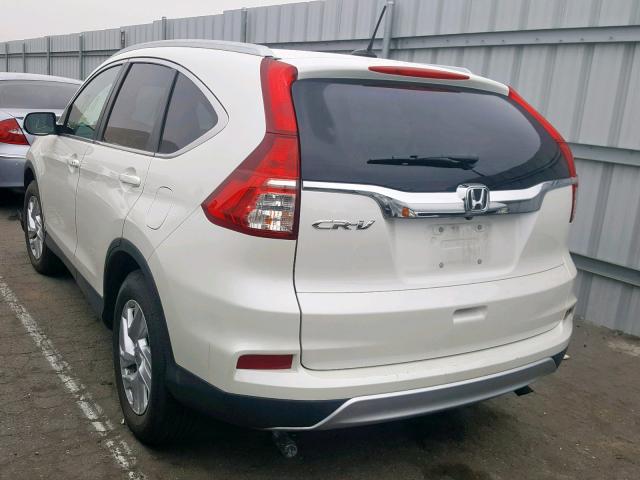 5J6RM3H76FL007955 - 2015 HONDA CR-V EXL WHITE photo 3