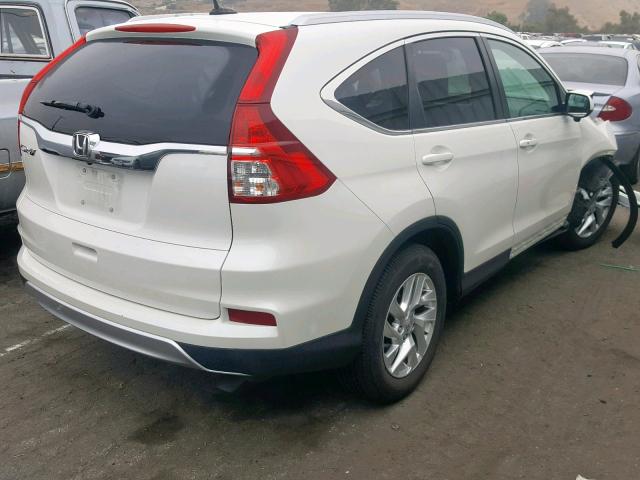 5J6RM3H76FL007955 - 2015 HONDA CR-V EXL WHITE photo 4