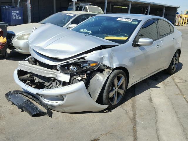 1C3CDFBA3DD324895 - 2013 DODGE DART SXT SILVER photo 2