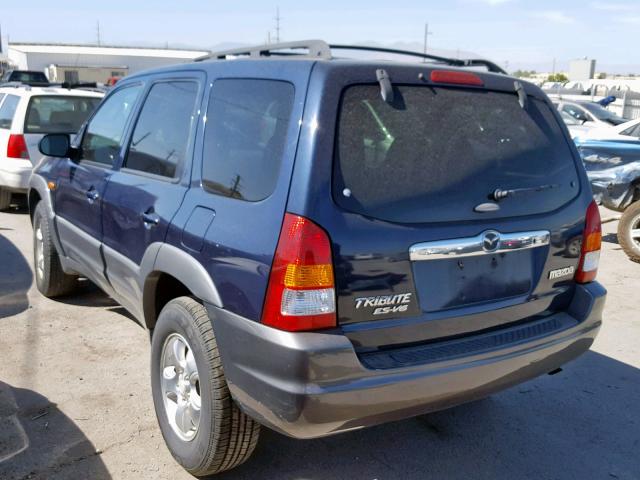 4F2YU081X2KM36804 - 2002 MAZDA TRIBUTE LX BLUE photo 3