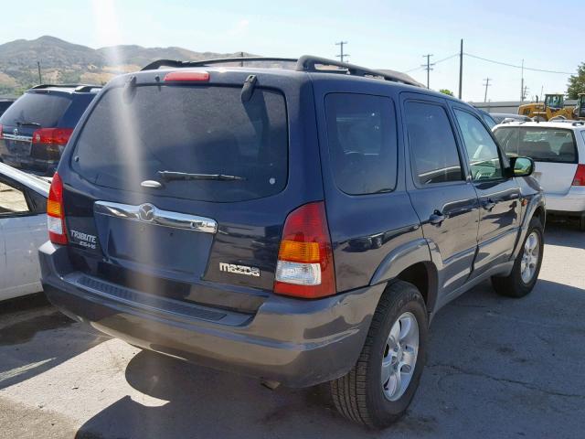 4F2YU081X2KM36804 - 2002 MAZDA TRIBUTE LX BLUE photo 4