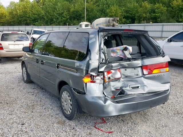 5FNRL18512B042671 - 2002 HONDA ODYSSEY LX BLUE photo 3