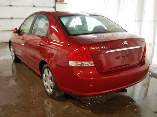 KNAFE122385548862 - 2008 KIA SPECTRA EX RED photo 3