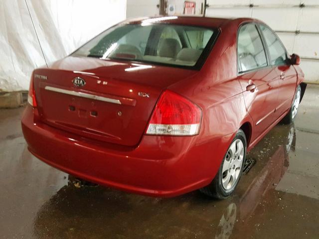 KNAFE122385548862 - 2008 KIA SPECTRA EX RED photo 4