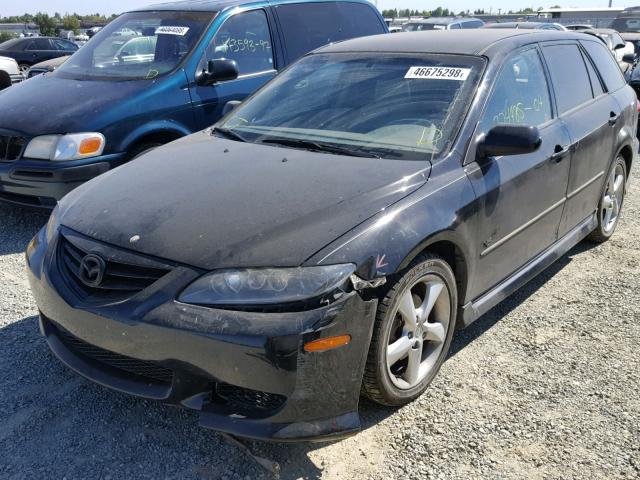 1YVFP82D645N69149 - 2004 MAZDA 6 S BLACK photo 2