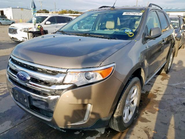 2FMDK3JC0DBE32979 - 2013 FORD EDGE SEL CHARCOAL photo 2