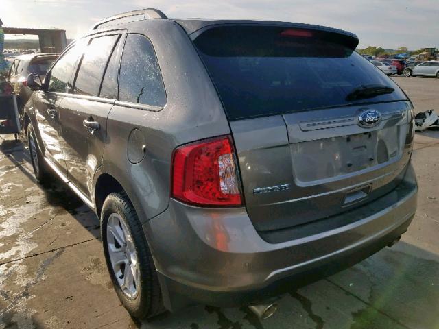 2FMDK3JC0DBE32979 - 2013 FORD EDGE SEL CHARCOAL photo 3