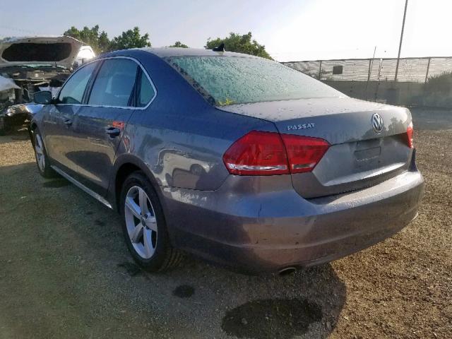 1VWBP7A36DC105181 - 2013 VOLKSWAGEN PASSAT SE GRAY photo 3