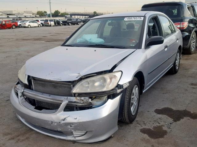 2HGES16335H604511 - 2005 HONDA CIVIC DX V SILVER photo 2